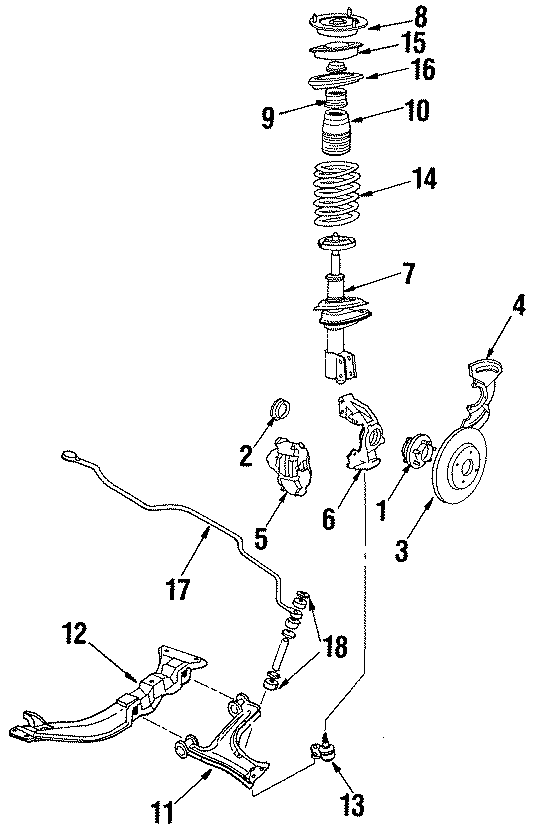 Diagram WHEELS & FRONT SUSPENSION. for your 2024 Chevrolet Camaro   