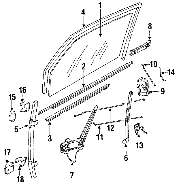 Diagram FRONT DOOR. GLASS & HARDWARE. for your 2014 Chevrolet Spark   