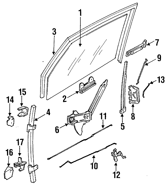 Diagram FRONT DOOR. GLASS & HARDWARE. for your 2022 Chevrolet Spark   