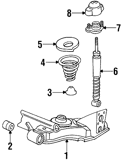 Diagram REAR SUSPENSION. SUSPENSION COMPONENTS. for your 2019 GMC Sierra 2500 HD 6.6L Duramax V8 DIESEL A/T RWD Base Extended Cab Pickup Fleetside 