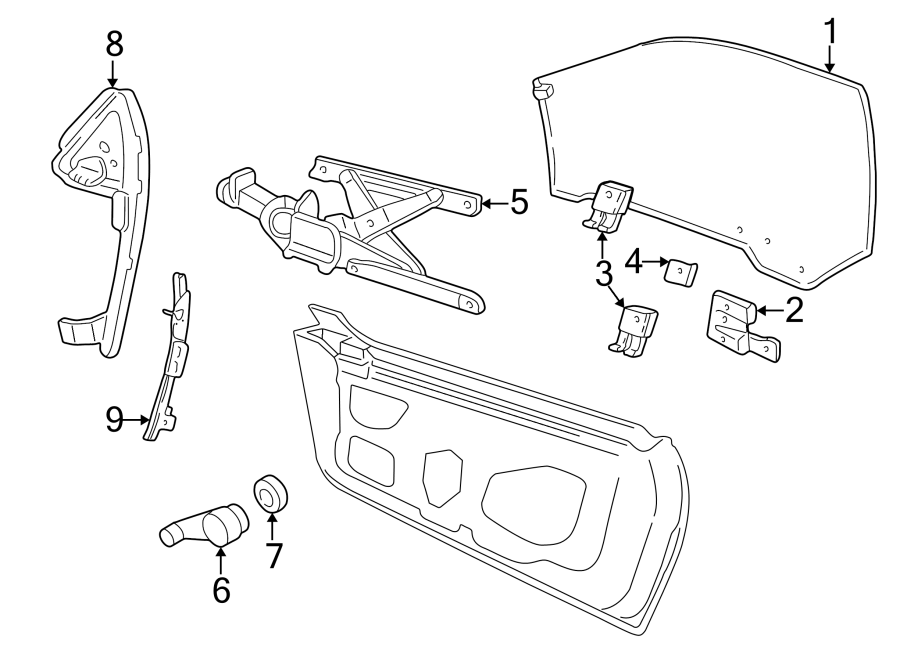 Diagram DOOR. GLASS & HARDWARE. for your 2021 Chevrolet Spark   