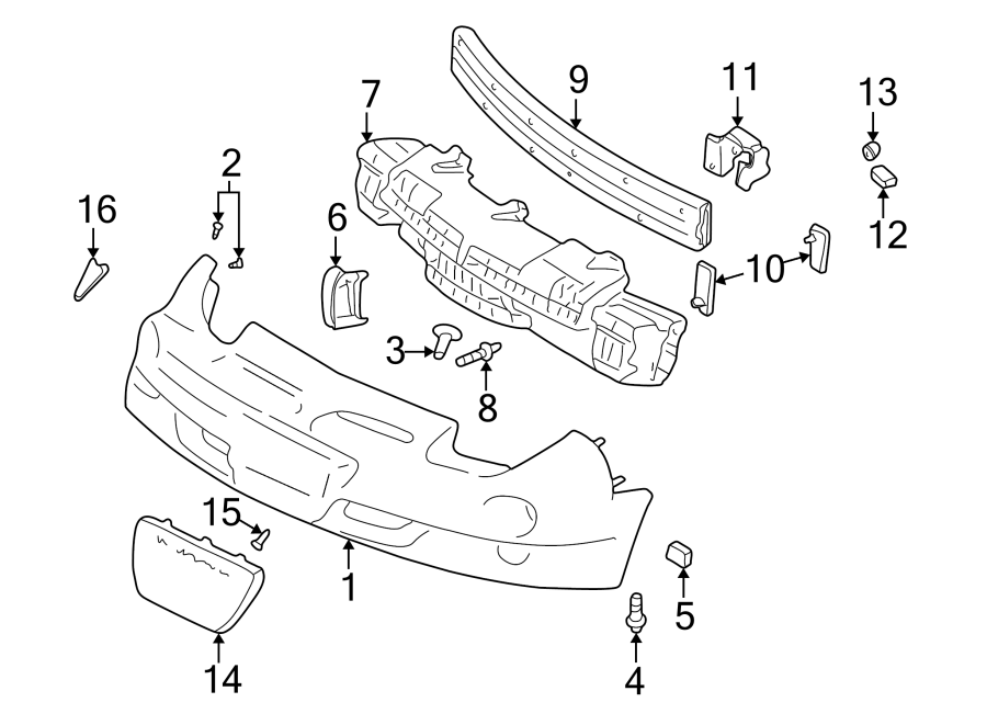 Diagram FRONT BUMPER. BUMPER & COMPONENTS. for your 2013 Chevrolet Express 1500   