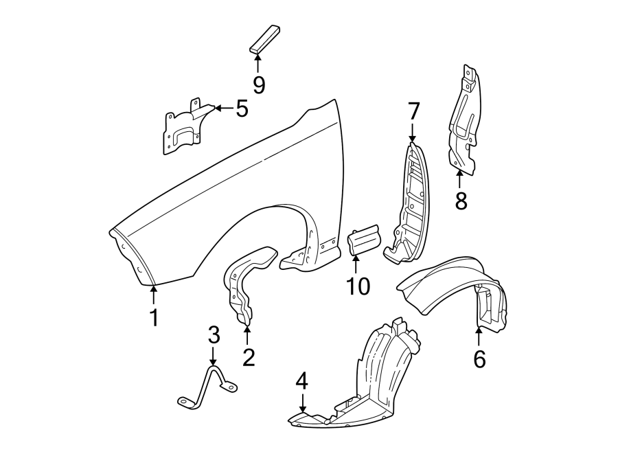 Diagram EXTERIOR TRIM. FENDER & COMPONENTS. for your 2021 GMC Sierra 2500 HD  SLE Extended Cab Pickup Fleetside 