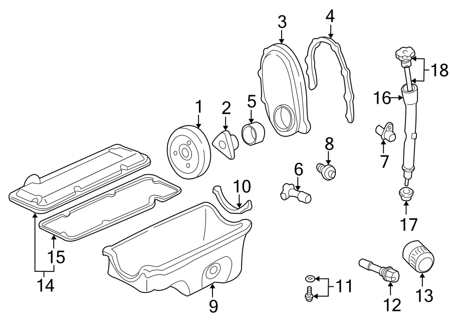 Diagram ENGINE / TRANSAXLE. ENGINE PARTS. for your 2005 Chevrolet Avalanche 1500 Base Crew Cab Pickup Fleetside  