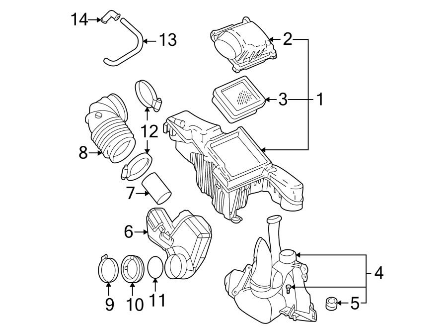 Diagram ENGINE / TRANSAXLE. AIR INTAKE. for your 2017 Chevrolet Spark 1.4L Ecotec M/T LT Hatchback 