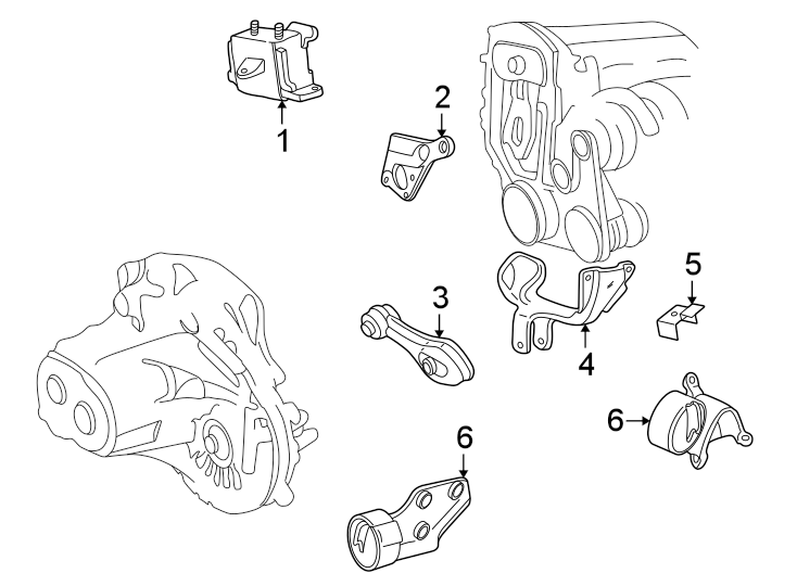 Diagram ENGINE / TRANSAXLE. ENGINE & TRANS MOUNTING. for your 2013 Chevrolet Avalanche Black Diamond LS Crew Cab Pickup Fleetside  