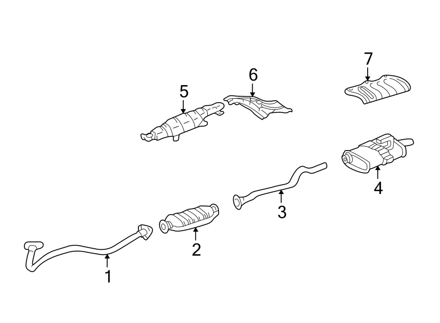 Diagram EXHAUST SYSTEM. EXHAUST COMPONENTS. for your 2024 Chevrolet Camaro  ZL1 Convertible 