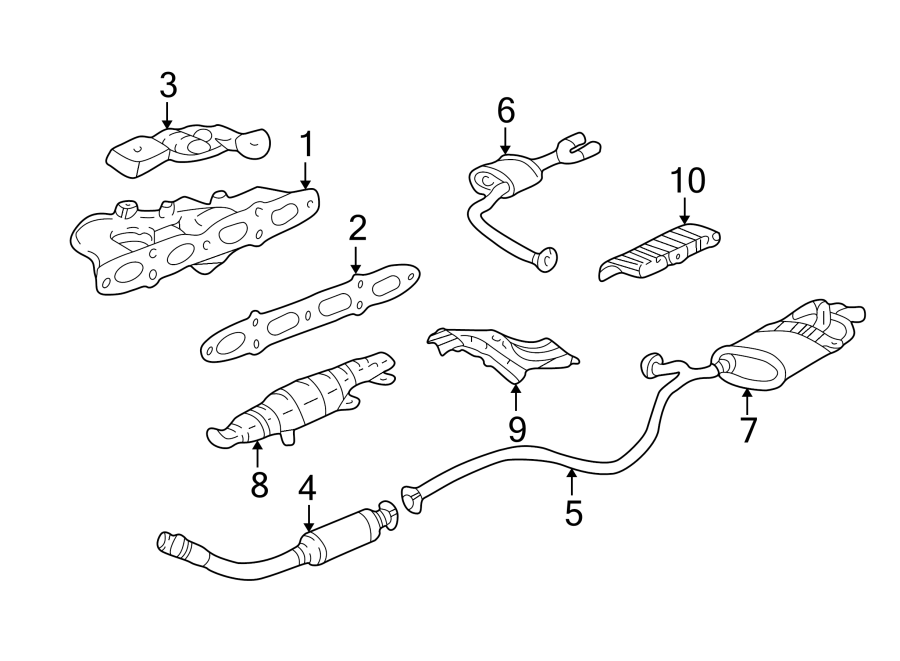 Diagram EXHAUST SYSTEM. EXHAUST COMPONENTS. MANIFOLD. for your 2024 Chevrolet Camaro  ZL1 Convertible 