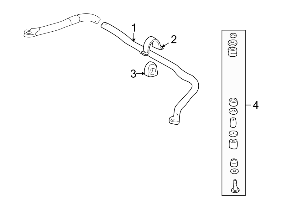 Diagram FRONT SUSPENSION. STABILIZER BAR & COMPONENTS. for your 2002 GMC Sierra 2500 HD 6.0L Vortec V8 BI-FUEL A/T RWD Base Standard Cab Pickup Fleetside 