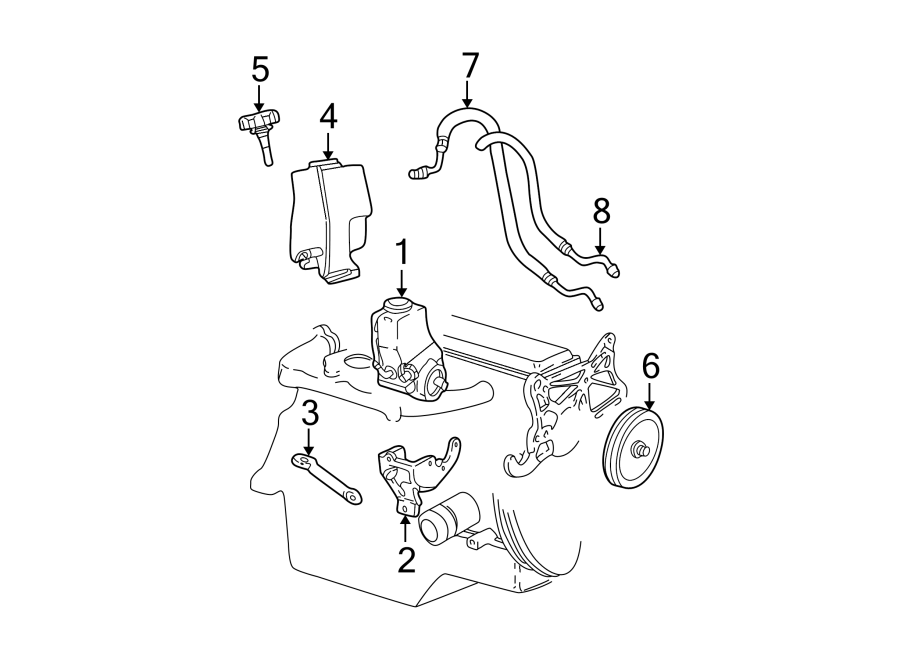 Diagram STEERING GEAR & LINKAGE. PUMP & HOSES. for your 1987 Chevrolet Celebrity Eurosport Coupe 2.8L Chevrolet V6 A/T 