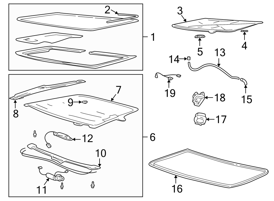 Fender. Sunroof. Diagram