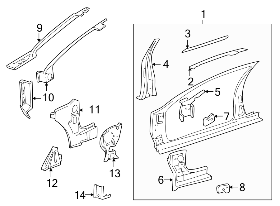 11Pillars. Rocker & floor. Uniside.https://images.simplepart.com/images/parts/motor/fullsize/FK95490.png