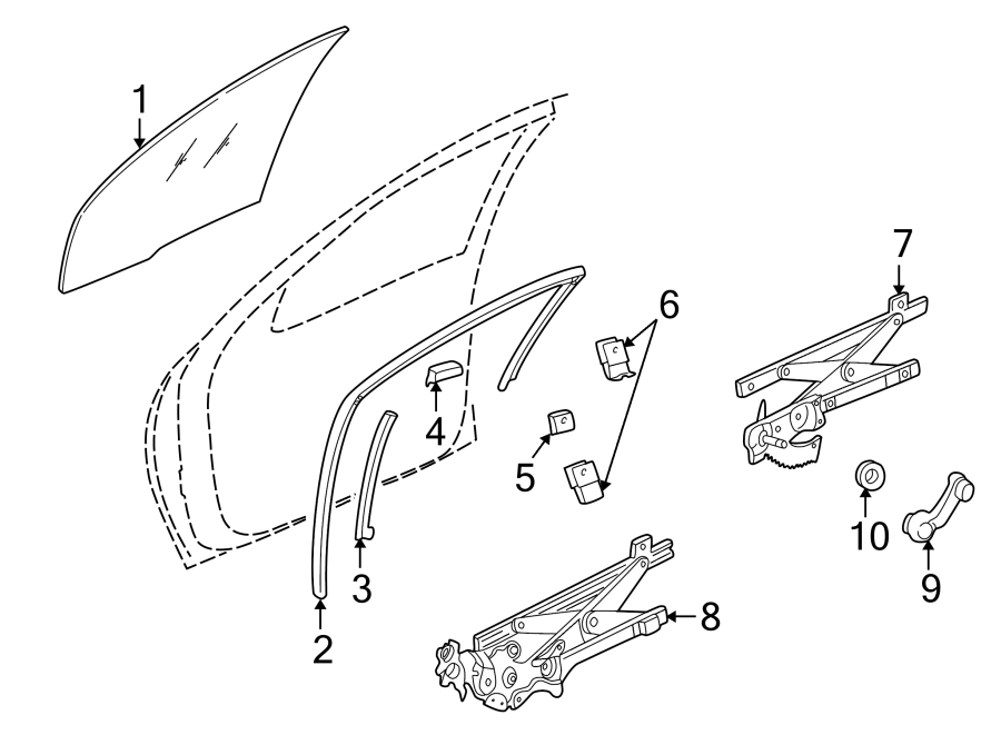 Diagram FRONT DOOR. GLASS & HARDWARE. for your 2022 Chevrolet Spark   