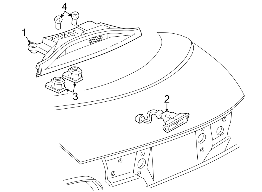 Diagram REAR LAMPS. HIGH MOUNTED STOP LAMP. for your 2008 Chevrolet Cobalt Sport Sedan 2.4L Ecotec M/T 