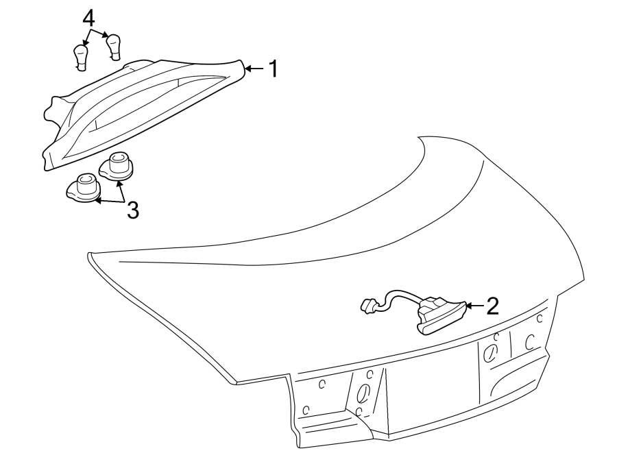 Diagram REAR LAMPS. HIGH MOUNTED STOP LAMP. for your 2008 Chevrolet HHR   