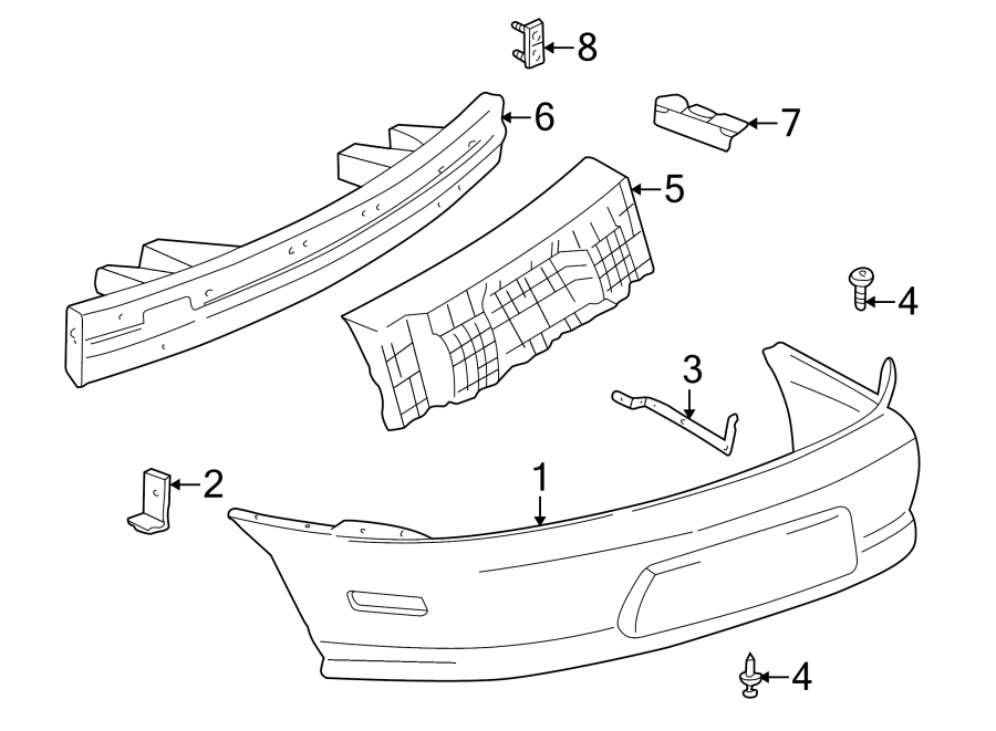 Diagram REAR BUMPER. BUMPER & COMPONENTS. for your 2021 GMC Sierra 2500 HD 6.6L V8 A/T RWD SLE Standard Cab Pickup Fleetside 