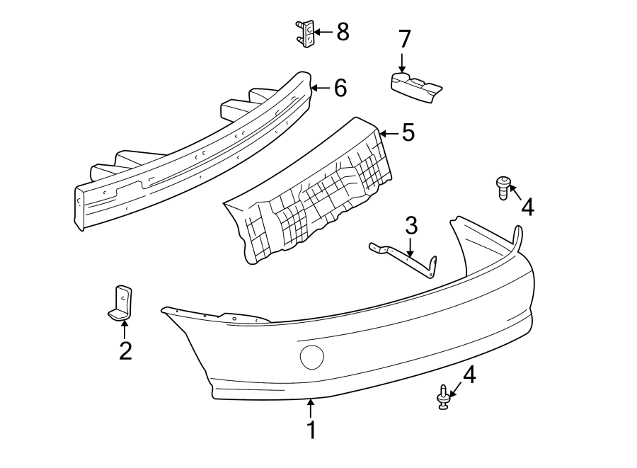 REAR BUMPER. BUMPER & COMPONENTS.