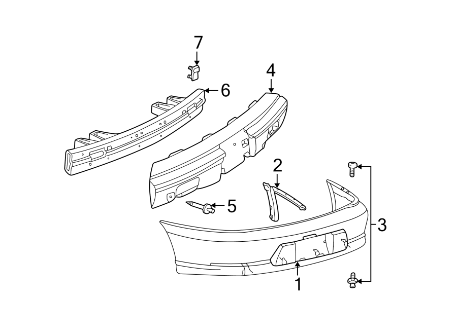 Diagram REAR BUMPER. BUMPER & COMPONENTS. for your 2013 Chevrolet Express 1500   