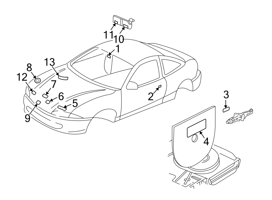 Diagram INFORMATION LABELS. for your 2020 Chevrolet Silverado   