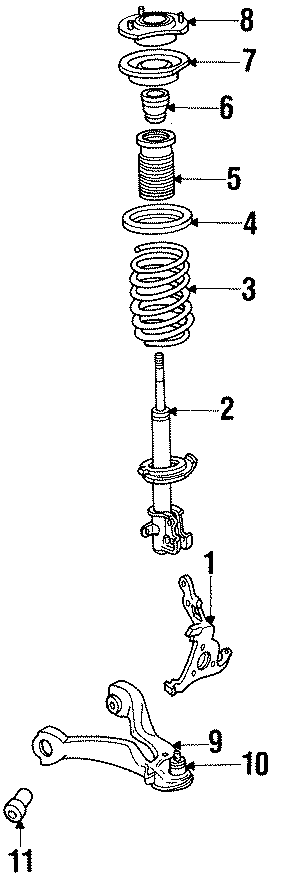 Diagram FRONT SUSPENSION. SUSPENSION COMPONENTS. for your 2011 GMC Sierra 2500 HD  WT Standard Cab Pickup 