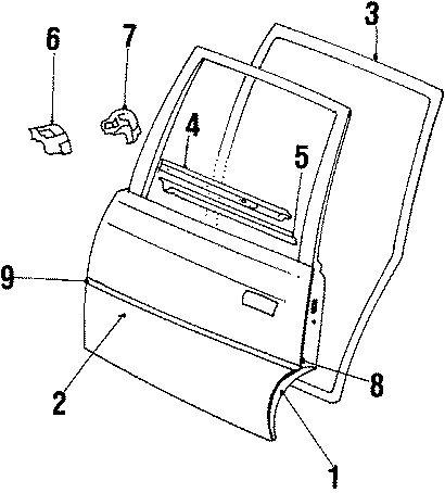 REAR DOOR. DOOR & COMPONENTS. Diagram