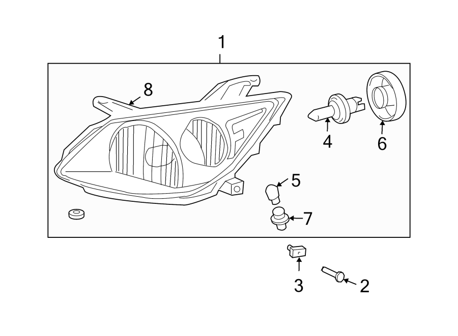 Diagram FRONT LAMPS. HEADLAMP COMPONENTS. for your 2003 GMC Sierra 2500 HD 8.1L Vortec V8 M/T RWD SLE Standard Cab Pickup 