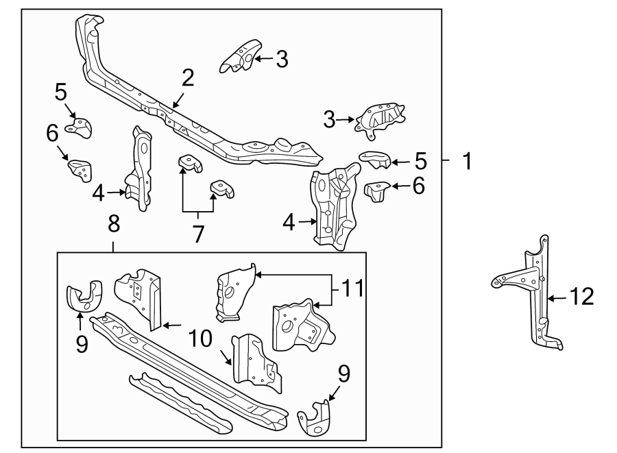 Diagram RADIATOR SUPPORT. for your 2021 Chevrolet Equinox   