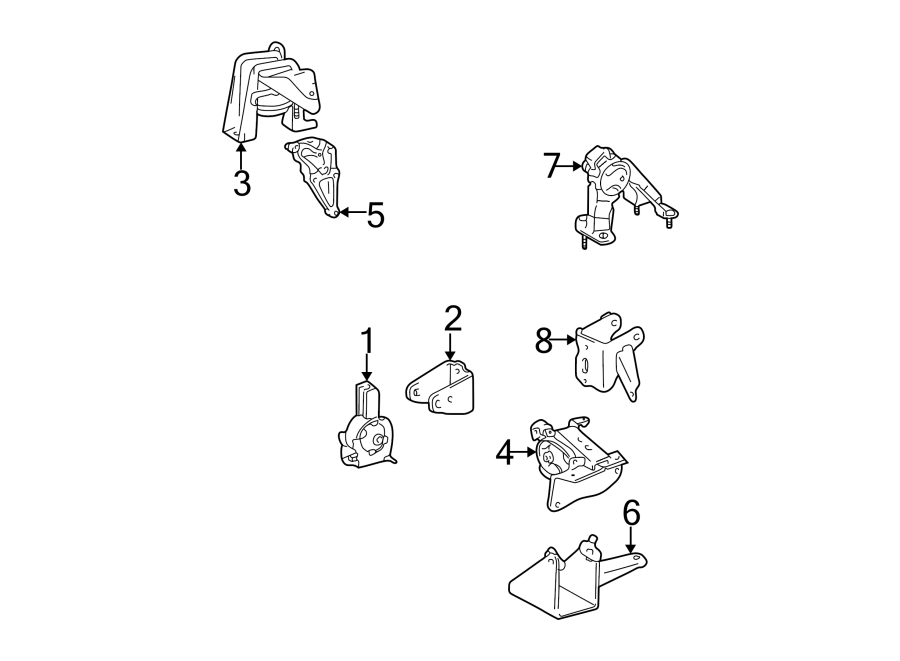 Diagram ENGINE / TRANSAXLE. ENGINE & TRANS MOUNTING. for your 2002 Chevrolet Camaro 5.7L Chevrolet V8 M/T Z28 Coupe 