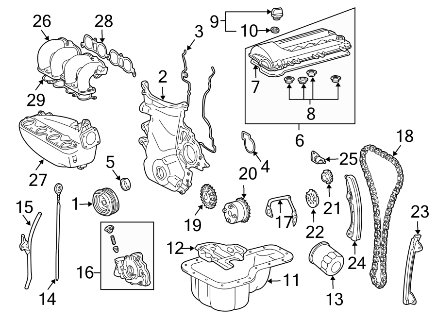 Diagram ENGINE / TRANSAXLE. ENGINE PARTS. for your 2020 GMC Sierra 2500 HD SLE Extended Cab Pickup  