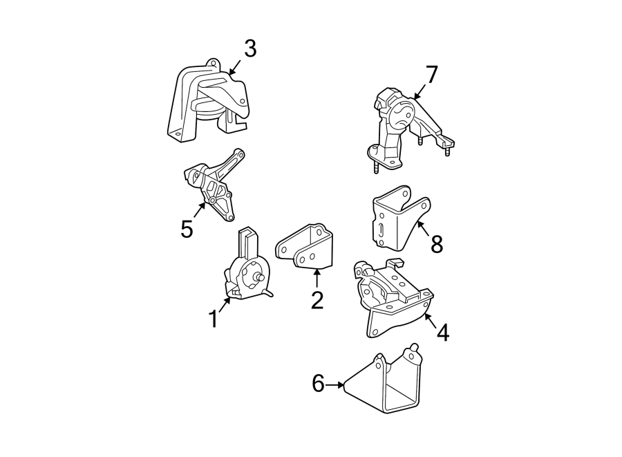 Diagram ENGINE / TRANSAXLE. ENGINE & TRANS MOUNTING. for your 2018 GMC Sierra 2500 HD 6.6L Duramax V8 DIESEL A/T 4WD Base Extended Cab Pickup Fleetside 