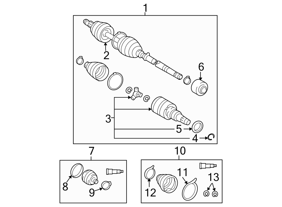 Diagram FRONT SUSPENSION. DRIVE AXLES. for your 2004 GMC Sierra 2500 HD 8.1L Vortec V8 M/T RWD SLE Standard Cab Pickup Fleetside 