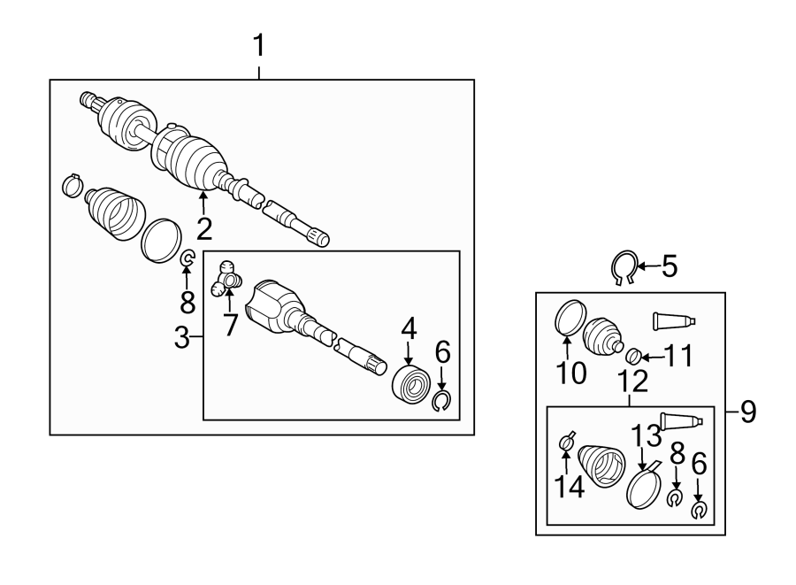 Diagram FRONT SUSPENSION. DRIVE AXLES. for your 2004 GMC Sierra 2500 HD 8.1L Vortec V8 M/T RWD SLE Standard Cab Pickup Fleetside 