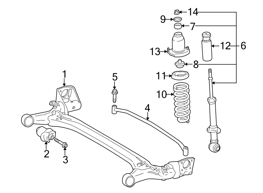 Diagram REAR SUSPENSION. SUSPENSION COMPONENTS. for your 2013 GMC Sierra 2500 HD 6.0L Vortec V8 CNG A/T RWD SLE Crew Cab Pickup Fleetside 