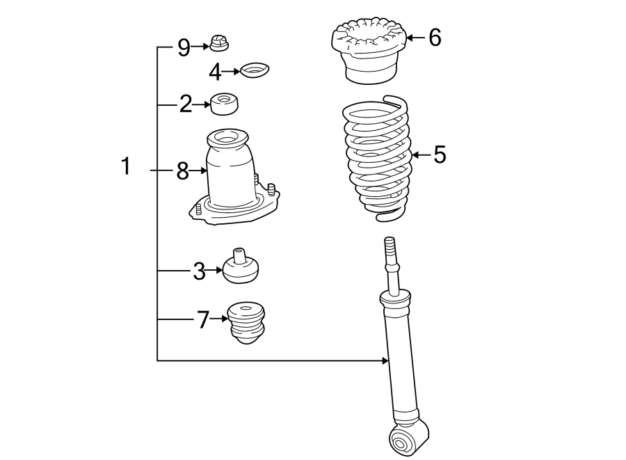 Diagram REAR SUSPENSION. STRUTS & COMPONENTS. for your 2004 GMC Sierra 2500 HD 6.0L Vortec V8 CNG M/T 4WD SLT Crew Cab Pickup 