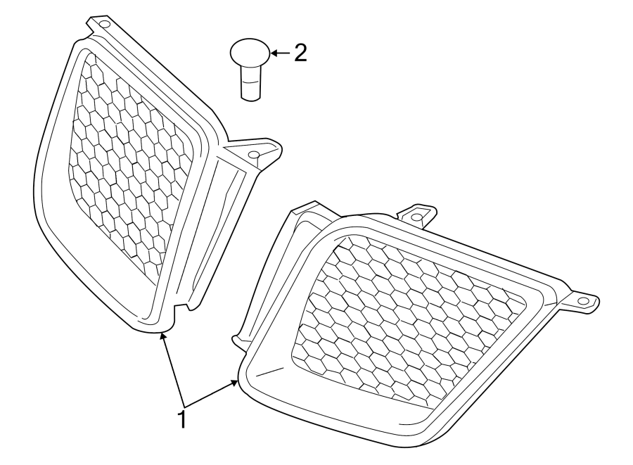 Full size assembly image of FRONT BUMPER & GRILLE. GRILLE & COMPONENTS. (1/1)