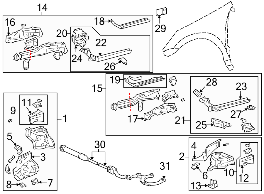 16FENDER. STRUCTURAL COMPONENTS & RAILS.https://images.simplepart.com/images/parts/motor/fullsize/FM09085.png