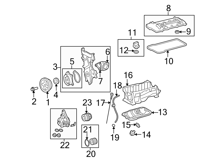 Diagram ENGINE / TRANSAXLE. ENGINE PARTS. for your 2005 Chevrolet Avalanche 1500   