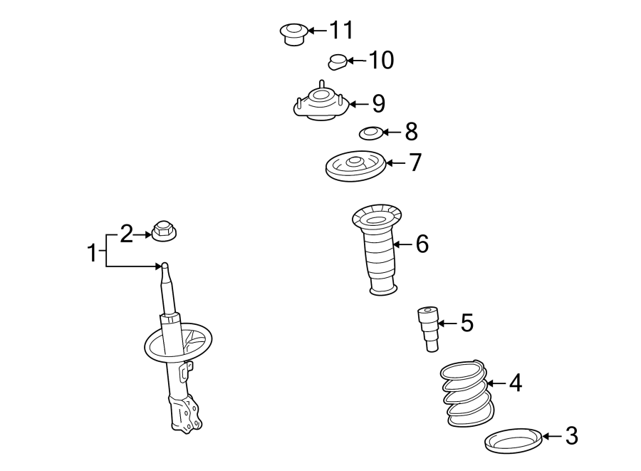 Diagram FRONT SUSPENSION. STRUTS & COMPONENTS. for your 2012 GMC Sierra 2500 HD 6.6L Duramax V8 DIESEL A/T RWD WT Extended Cab Pickup 