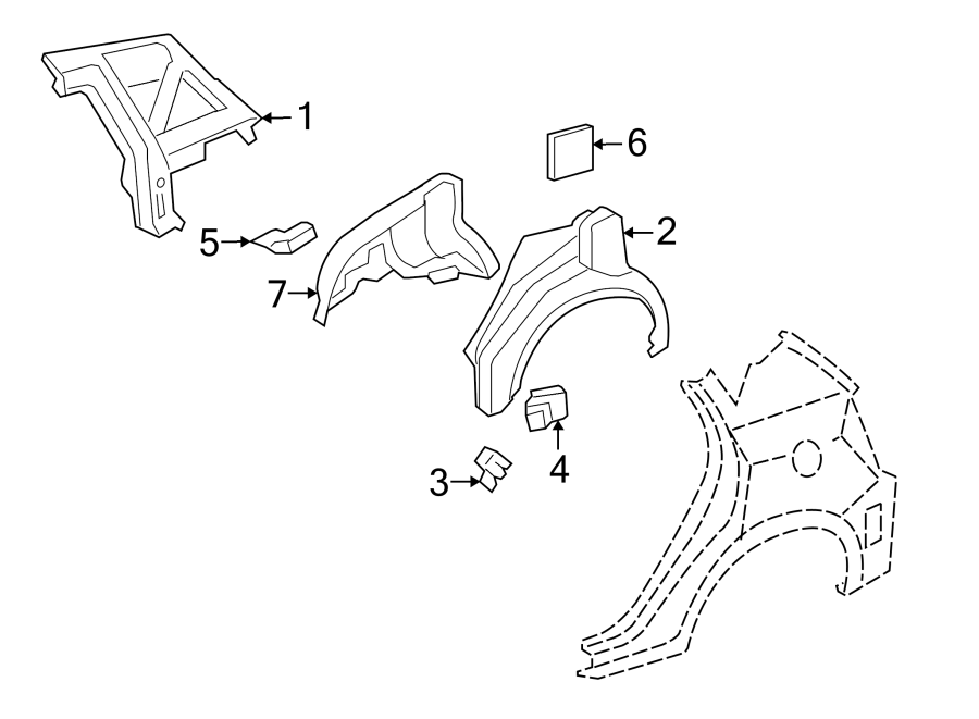 Diagram QUARTER PANEL. INNER STRUCTURE. for your 2019 Chevrolet Bolt EV   