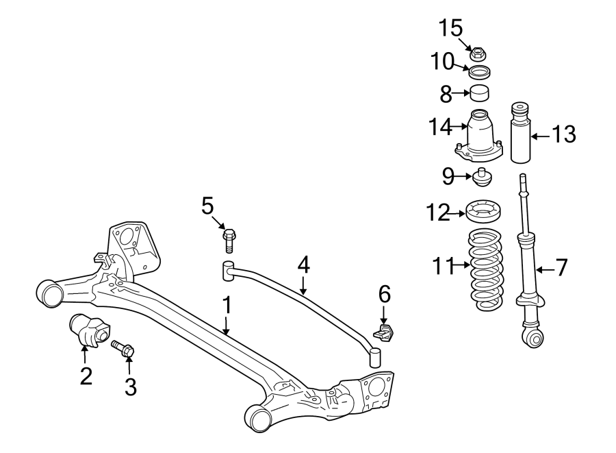 Diagram REAR SUSPENSION. SUSPENSION COMPONENTS. for your 2014 GMC Sierra 2500 HD 6.0L Vortec V8 FLEX A/T 4WD SLT Crew Cab Pickup 