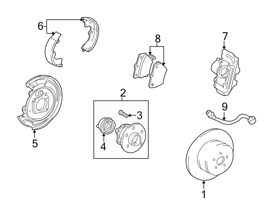 3REAR SUSPENSION. BRAKE COMPONENTS.https://images.simplepart.com/images/parts/motor/fullsize/FM09540.png