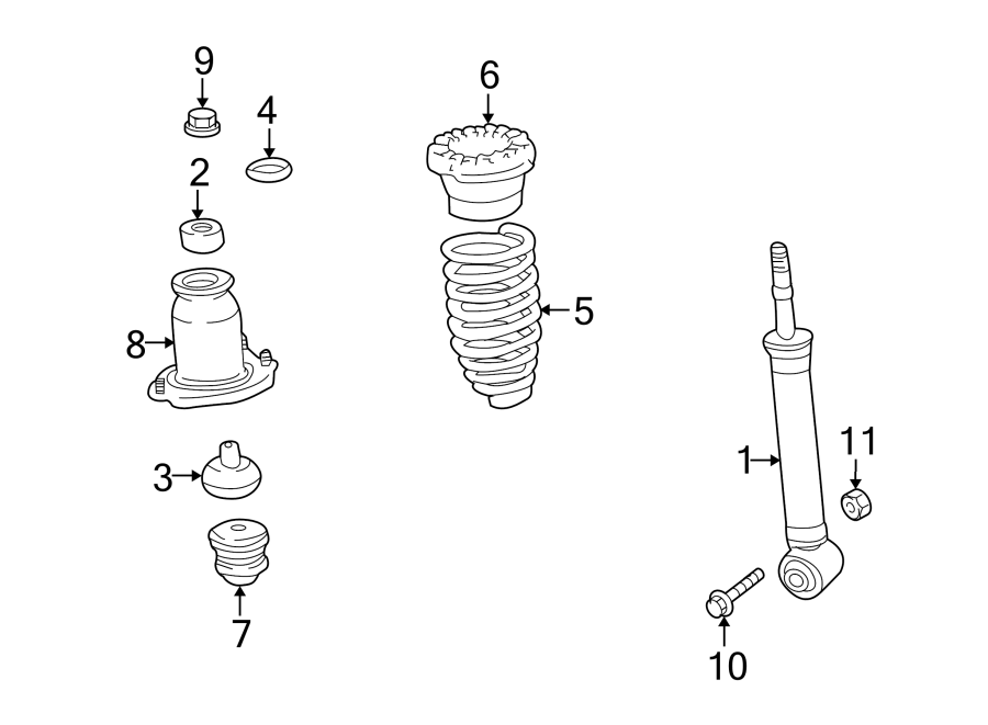 Diagram REAR SUSPENSION. STRUTS & COMPONENTS. for your 2017 GMC Sierra 2500 HD 6.0L Vortec V8 A/T 4WD Base Crew Cab Pickup Fleetside 