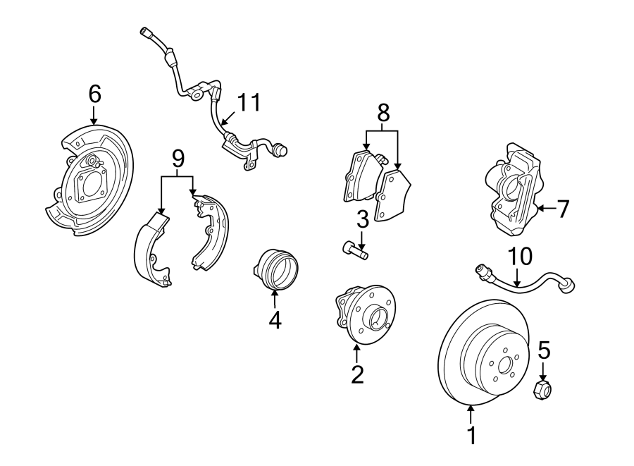 Diagram REAR SUSPENSION. BRAKE COMPONENTS. for your 2012 GMC Sierra 2500 HD 6.0L Vortec V8 FLEX A/T RWD SLT Crew Cab Pickup Fleetside 