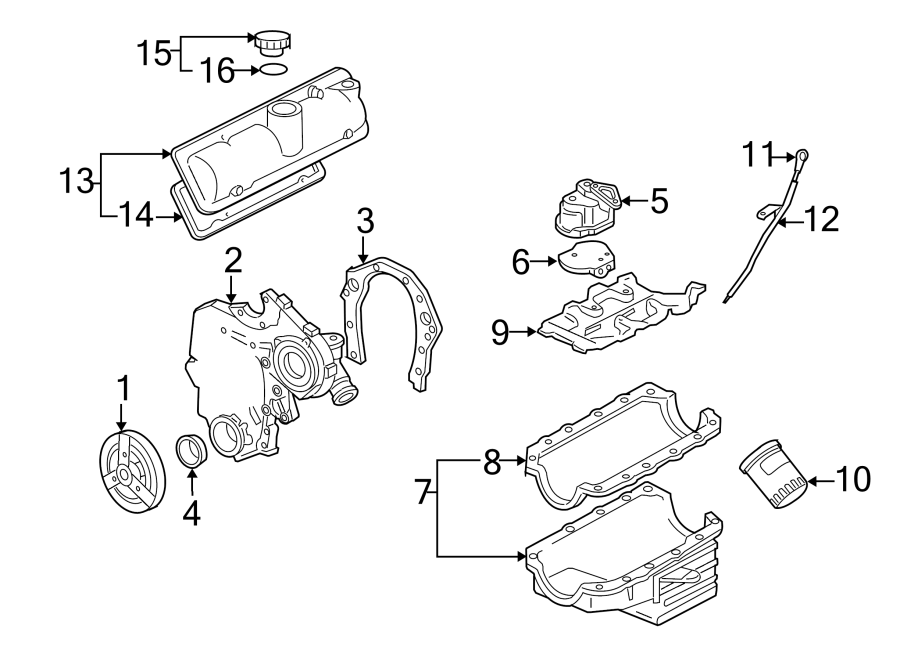 Diagram ENGINE / TRANSAXLE. ENGINE PARTS. for your 2005 Chevrolet Express 1500   