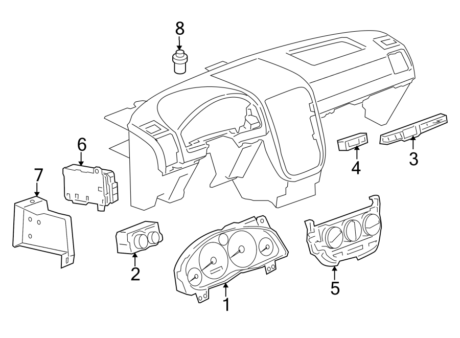 Diagram INSTRUMENT PANEL. CLUSTER & SWITCHES. for your 2017 Chevrolet Spark   