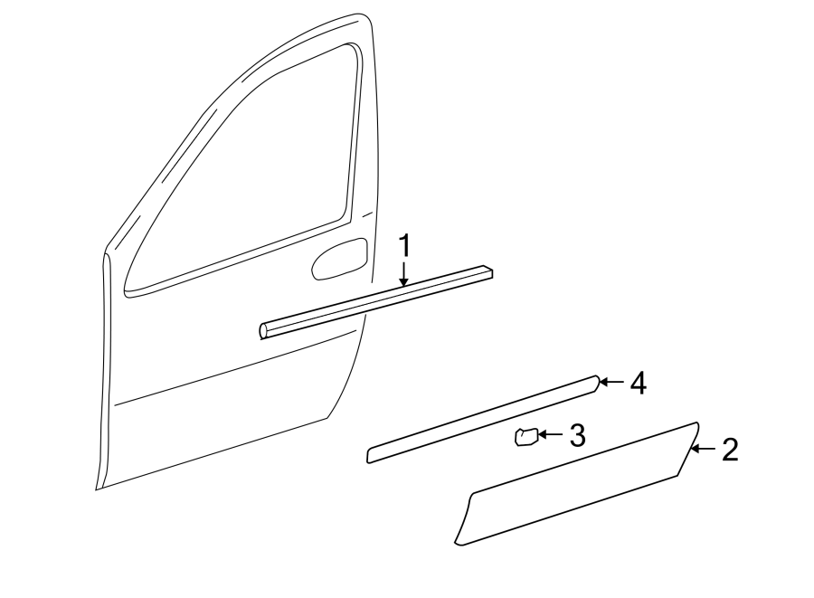 1FRONT DOOR. EXTERIOR TRIM.https://images.simplepart.com/images/parts/motor/fullsize/FN05490.png