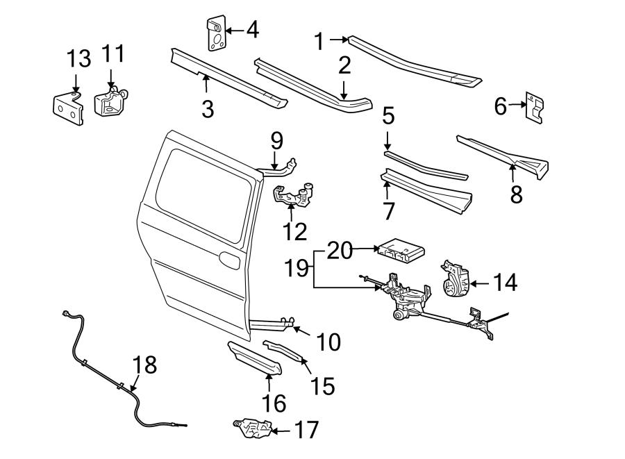 15SIDE LOADING DOOR. TRACKS & COMPONENTS.https://images.simplepart.com/images/parts/motor/fullsize/FN05530.png