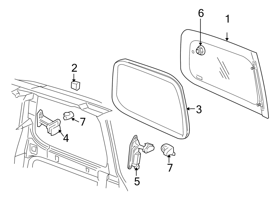 Diagram SIDE PANEL. GLASS. for your 2021 Chevrolet Spark   