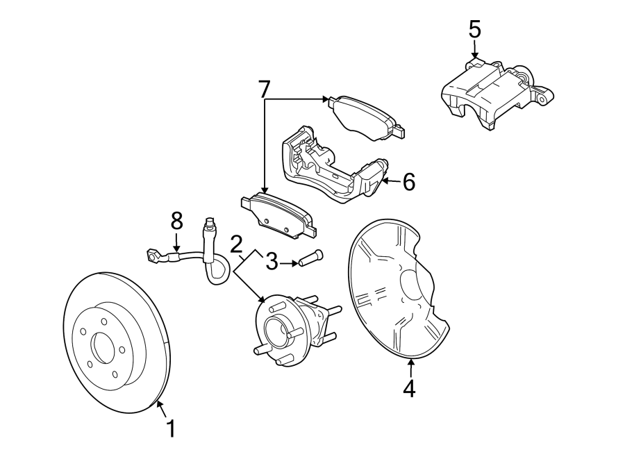 Diagram REAR SUSPENSION. BRAKE COMPONENTS. for your 2017 GMC Sierra 2500 HD 6.6L Duramax V8 DIESEL A/T 4WD SLE Standard Cab Pickup Fleetside 