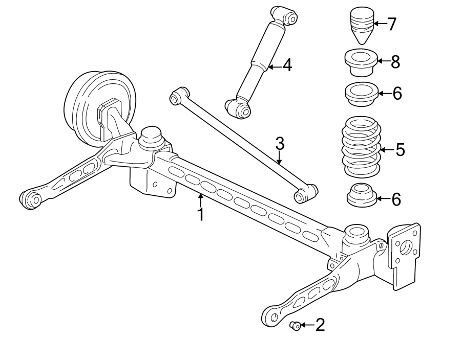 Diagram REAR SUSPENSION. SUSPENSION COMPONENTS. for your 2013 GMC Sierra 2500 HD 6.0L Vortec V8 CNG A/T RWD SLE Crew Cab Pickup Fleetside 